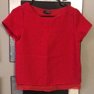 Red cropped blouse